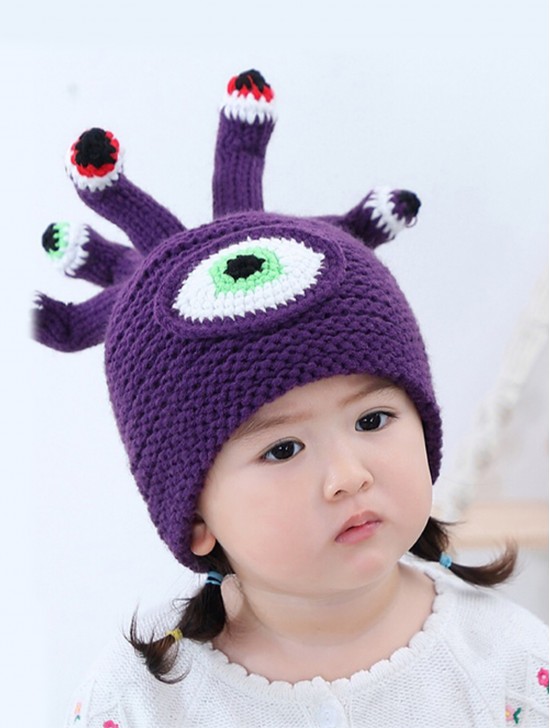 Little Kid's Alien Themed Knitted Hat